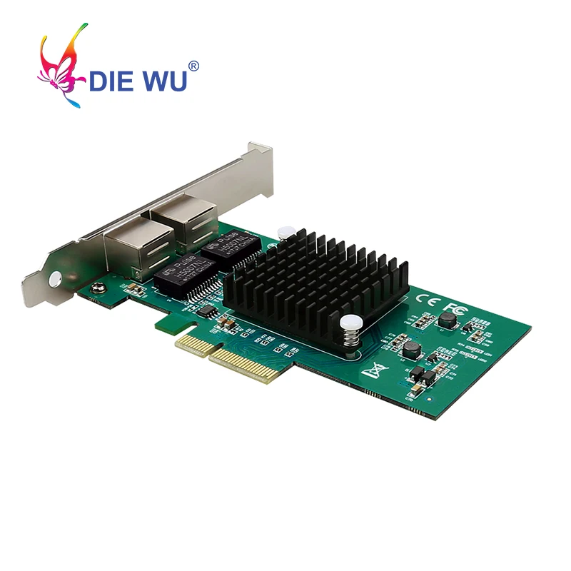 DIEWU TXA030 RJ45 Jaringan LAN Gigabit Card 10/100/1000Mbps 1G Intel 82576 PCIe 4X Server mini LAN Card