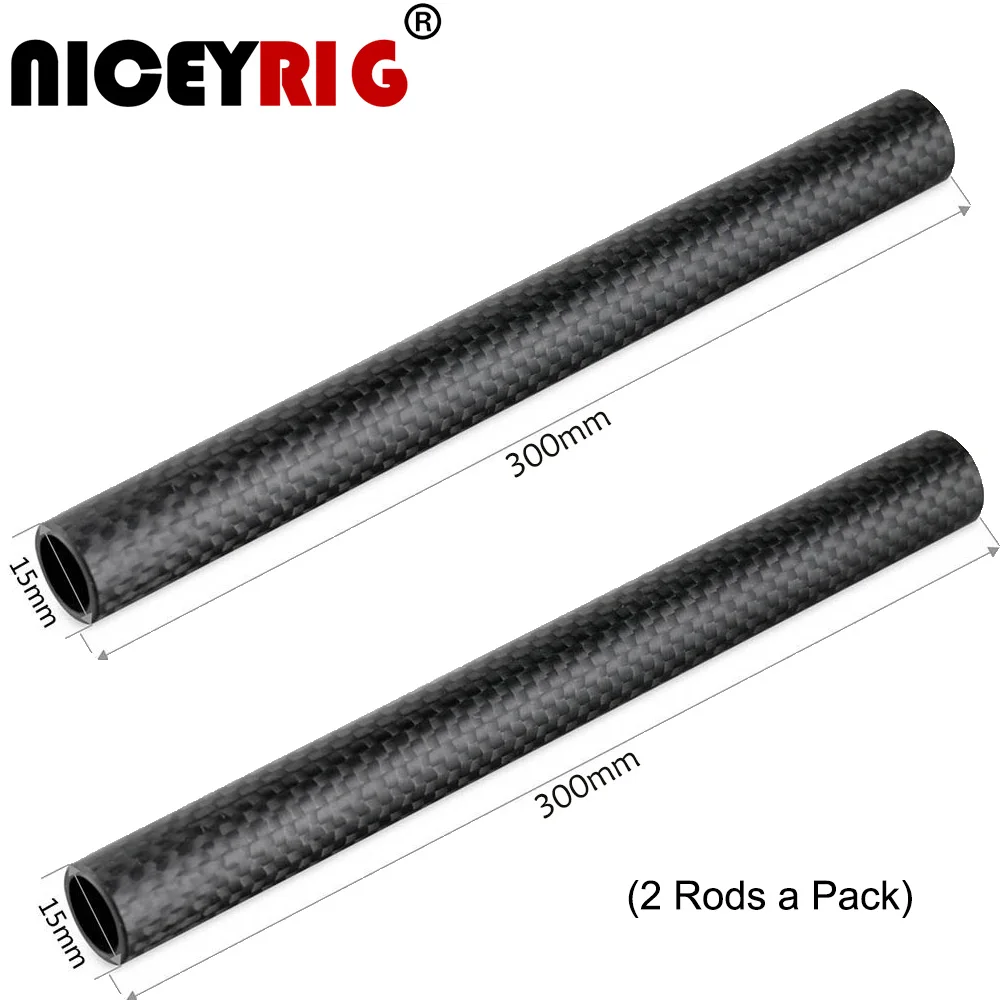 

NICEYRIG 15mm Rod Rig Camera Rod Double Quick Support Rods DSLR Camera 15mm Rails Straight Shoulder Rig Carbon Fiber Lightweight