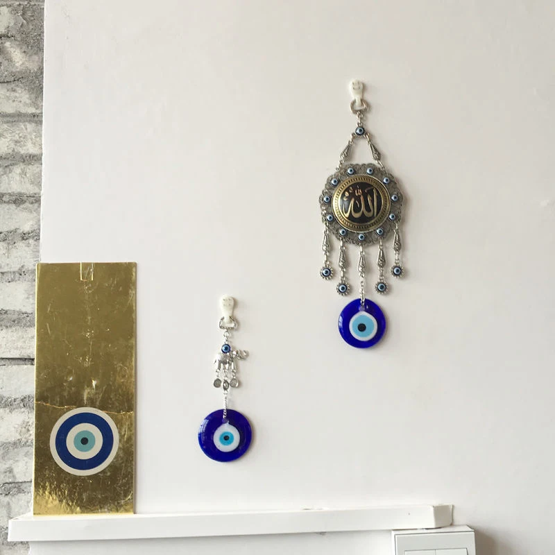 1PC Fashion Wall Hanging Turkish Elephant Blue Evil Eye Amulet Glass Charm Home Decor