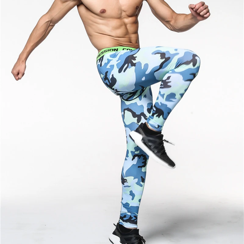 2020 Mens Elastic Compression Pants Tights Sports GYM Bodybuilding Fitness Trousers Male Brand Camouflage Jogger Skinny Leggings