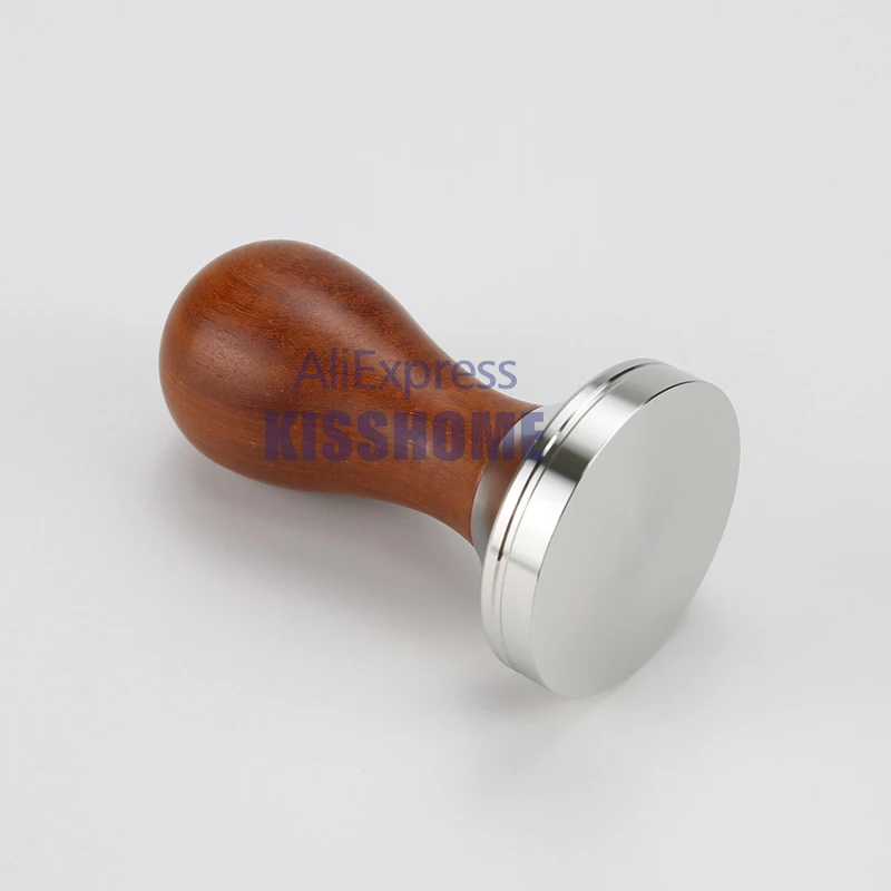 Coffee Tamper 41mm 49mm 51mm 53mm 57.5mm 58.35mm Wooden Handle Stainless Steel Delonghi Breville Barista Espresso Accessories