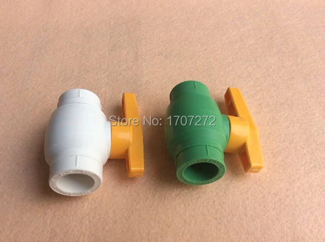 Free shipping Quality Enviromental Friendly PPR ball valve in Size DN25 with Yellow handle for Irrigation pipe