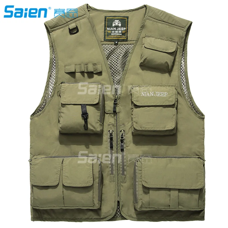 

Men's Work Multi-Pockets Lightweight Outdoor Travel Fishing Vest for Travelers, Sports, Hiking, Bird Watching, River Guide