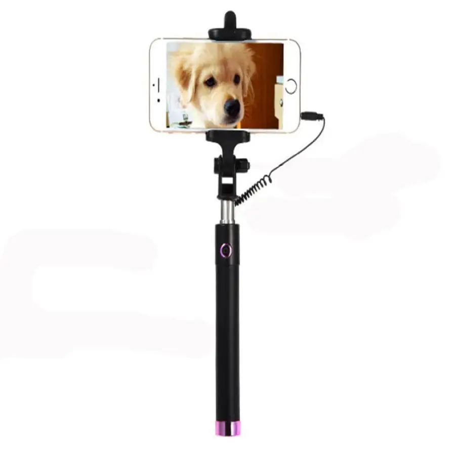 2019 New Fashion Universal Portable Handheld Self-Pole Tripod Monopod Stick For Smartphone Wired Selfie Stick For iPhone 6/6s