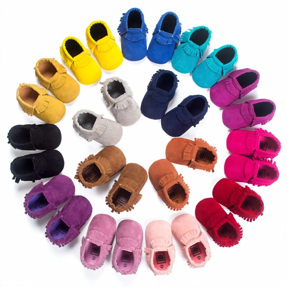 Turquoiseรองเท้าเด็กHandmade Soft Anti-SlipทารกแรกเกิดFirst Walkers Bebe Moccasin