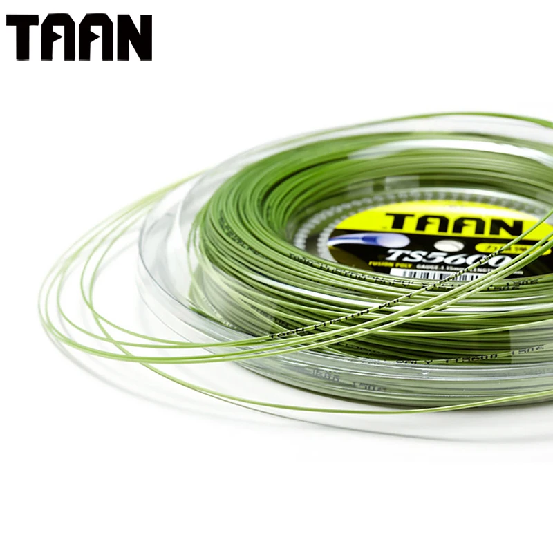 1 Reel TAAN TS5600Tennis String 1.15mm Round Polyester String Durable Tennis Training String 200m 50-55 Pounds