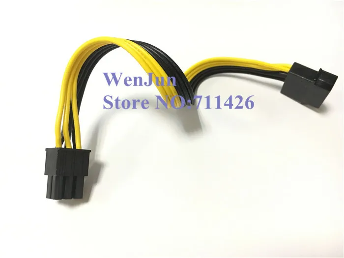 High Quality Molex D 4pin to 6pin PCIE Power Cable IDE 4pin to 6pin Video Card power cable 6 pin to 4 pin cable Free shipping