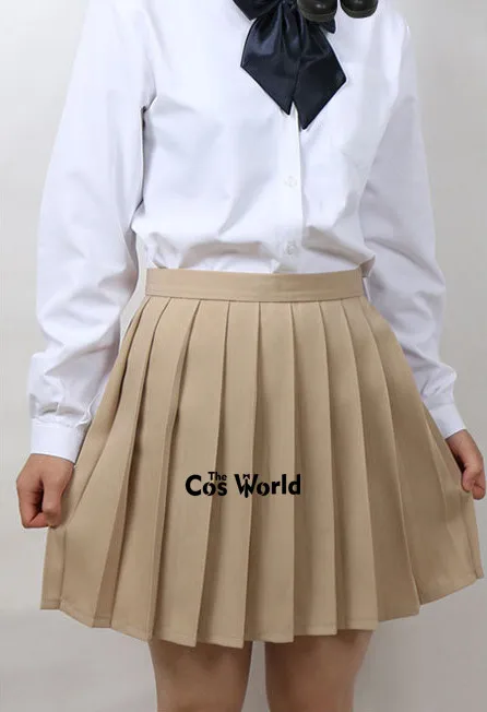 Japanese Women\'s Summer High Waist Pleated Plaid Skirts JK School Uniform Anime Cosplay Costumes