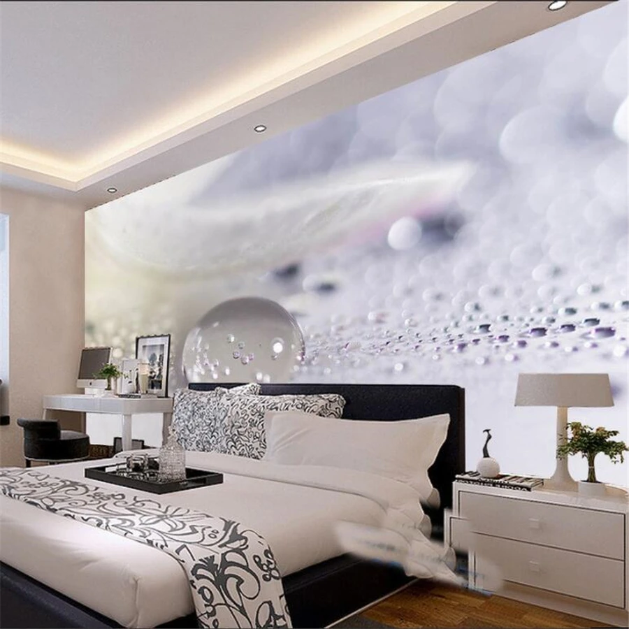 Beibehang Custom wallpaper 3D photo mural water drops close-up microscopic water droplets texture landscape mural 3D wallpaper