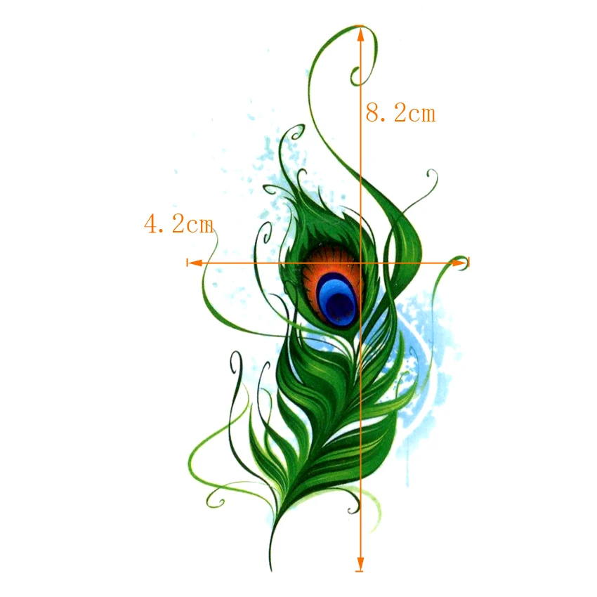 Peacock Feathers Waterproof Temporary Tattoo Sticker Fake Tattoo Beauty Peacock Phoenix Eye The Flash Tattoos Maquiagem Tatoos