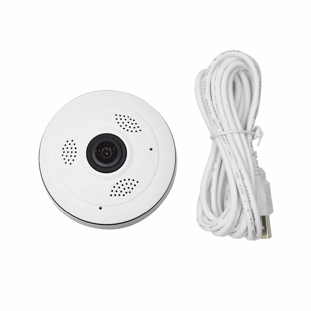 Panoramic Wireless IP Camera Audio Video WiFi Fish-eye Lens Wide Angle 10m/30ft Night Vision VR CCTV Home Security Surveill