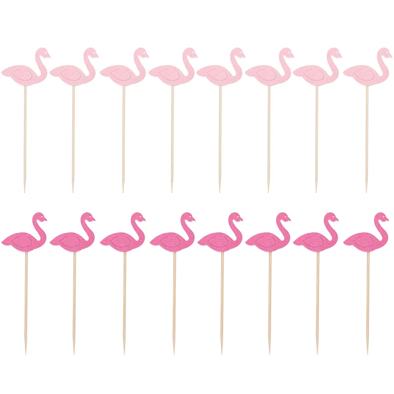 20/40/60Pcs Flamant Gâteau Cupcake Topper Gâteau Drapeaux Enfants Bébé Douche Anniversaire Gâteau De Mariage Décoration Flamant Fournitures De Fête