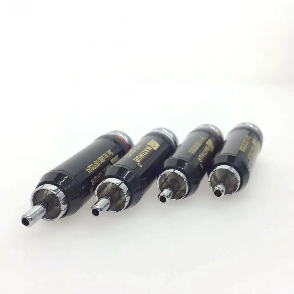 Hi-end copper Rhodium Plated RCA plug lock Soldering Audio/Video plugs connectors 4pc