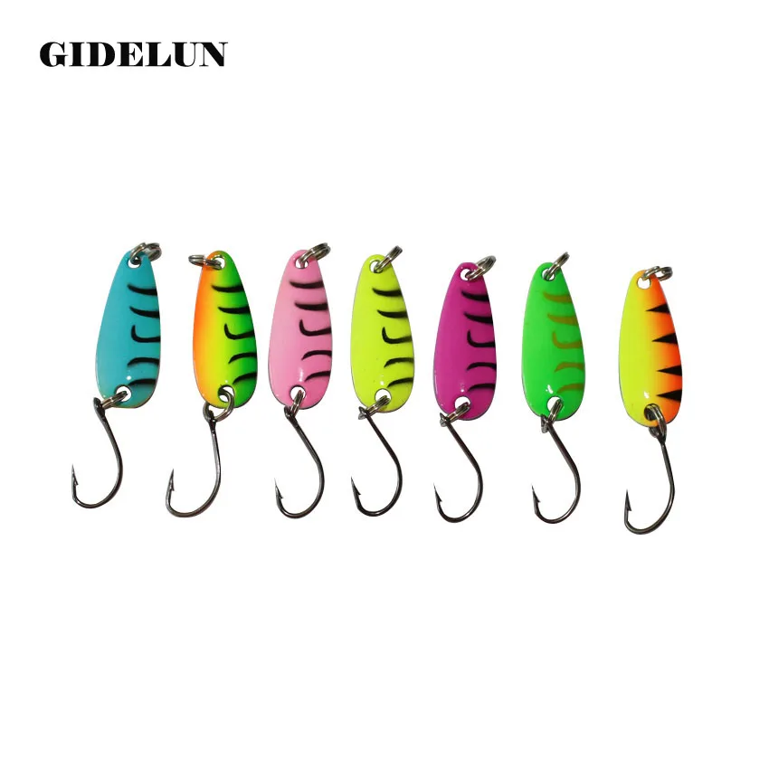 

35pcs/lot multi colors 2.8cm 2.5g small bait metal fishing lure fishing spoon lure fresh water salt water bait tackle trout lure