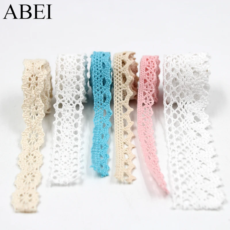 10yards/lot quality cotton lace ribbon cotton lace trim sewing fabric material Handmade garment accessories craft Wedding Decors