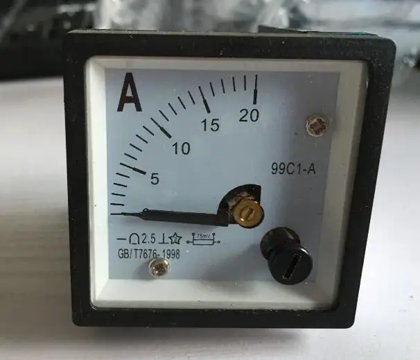 99C1 DC0-20A Analog  Panel ammeter pointer type current meter 48*48mm