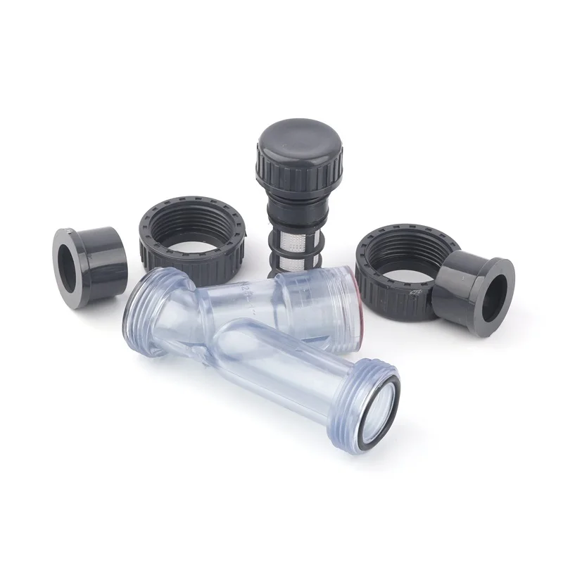 32mm Y-Type Transparent U-PVC Filter Corrosion Resistance Visible Aquarium Pipe Line Filter Micro Irrigation System Pump Filter