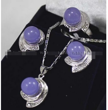 

Hot selling Lavender Alexandrite Earrings & Ring & Necklace Pendant Set^^^@^GP style Fine Natural stone Noble Natural