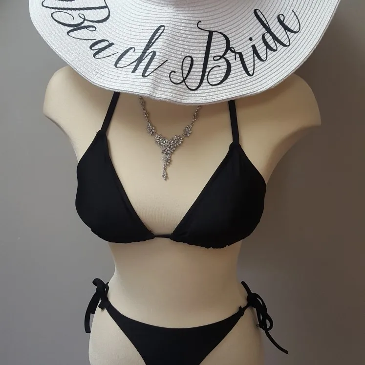 personalized text Bride beach wedding floppy Mrs Sequin Sun Hats Just married Drunk in love Honeymoon bridal party gifts favors