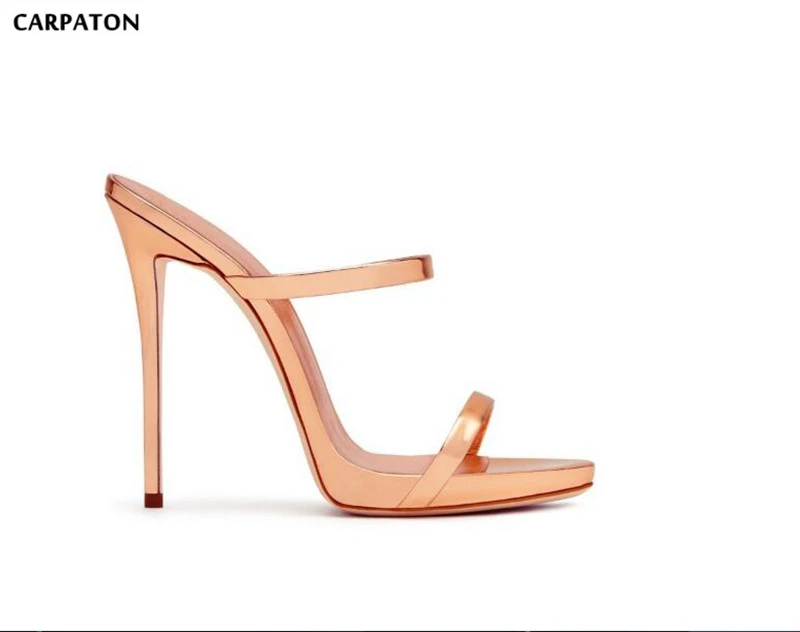 Carpaton 2019 Newest Women Solid Thin High heels sandals Naked heels Low Platform Casual&Party application