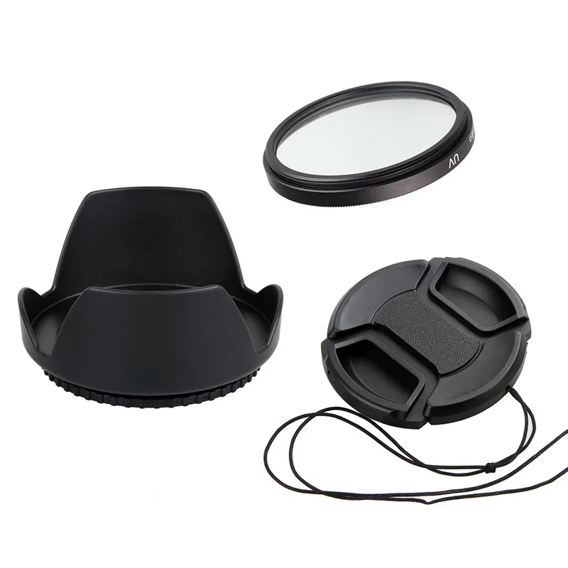 3In1 อุปกรณ์เสริมเลนส์กล้อง 52 มม.เลนส์ + ฝาครอบเลนส์ + UV Filter สำหรับ Nikon Canon SONY Fujifilm Pentax leica Tamron Sigma เลนส์