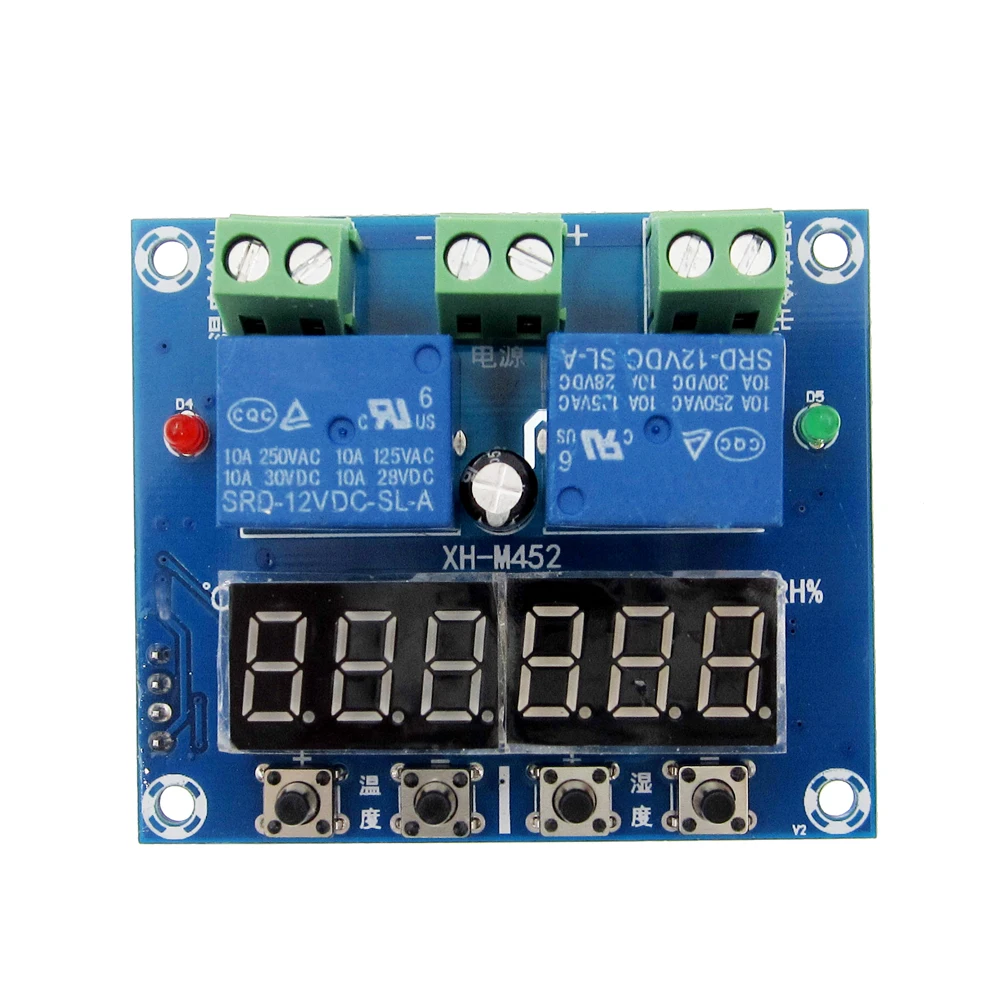 XH-M452 Thermostat Temperature Humidity Control Thermometer Hygrometer Controller Module DC 12V LED Digital Display Dual Output