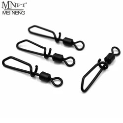 MNFT 20Pcs Stainless Steel Black Nickel Fish Swivels Quick Change Snap Clips Fishing Connector Rolling Swivel