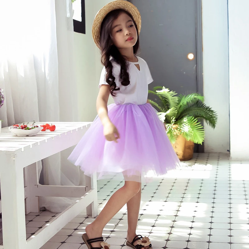 تنورات للبنات 13 لون لعمر 1-11 سنة تنورات للأطفال البنات لصيف 2019 تنورة منفوشة ناعمة من التول الناعم للأطفال تنورة منفوشة LZ186 #4