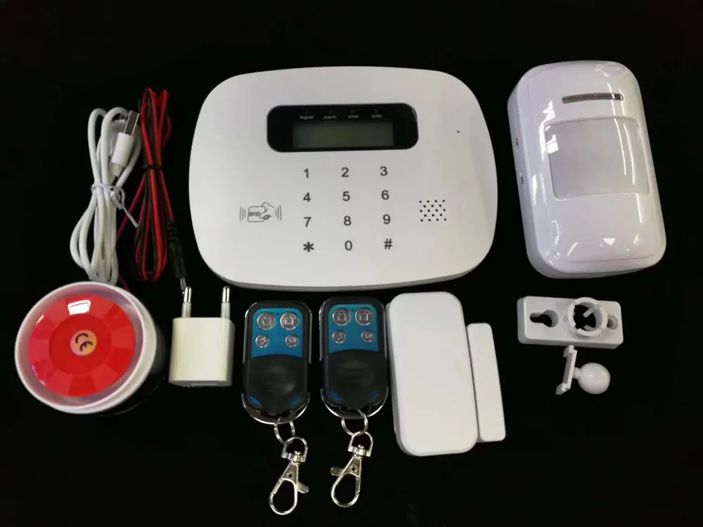 

LCD PIR Sensor GSM Autodial House Office Burglar Intruder Alarm System App Remote Control