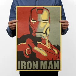 Disney Hero Iron Man Vintage Kraft Paper Classic Movie Poster Home Decor Art Office School DIY Retro Prints Boys Toy Figures