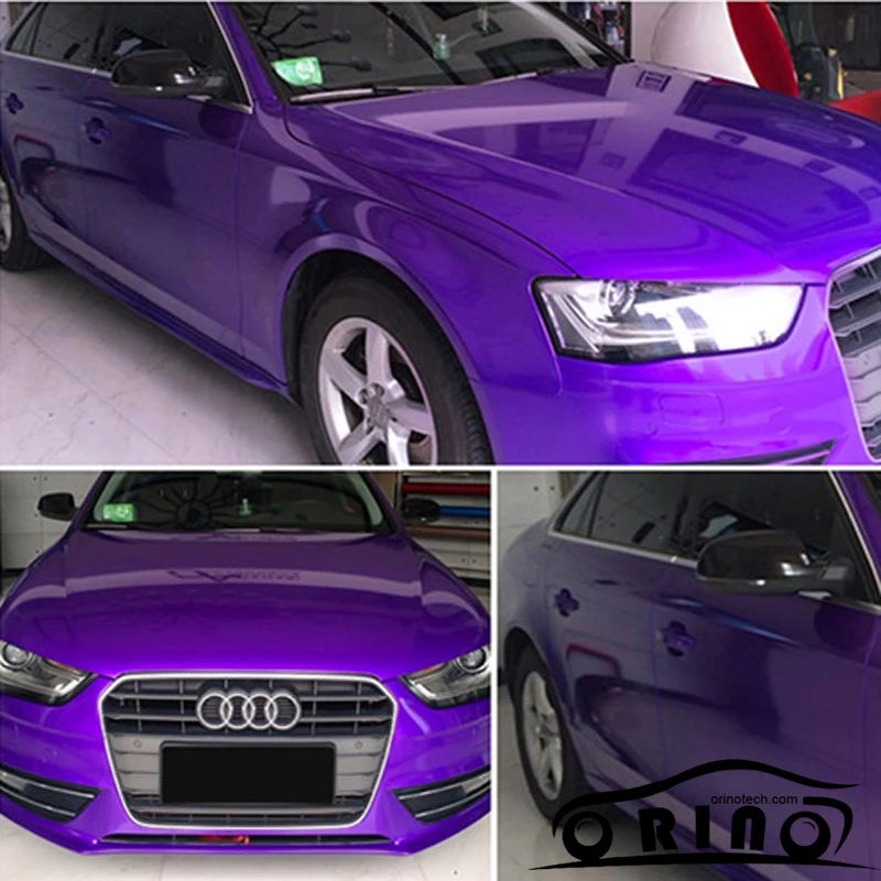 

Ultra Glossy Purple Vinyl Film With 3 Layers High Gloss Shiny Car Wrap Film Foil With Air Free Bubble Glossy ORINO WRAPS