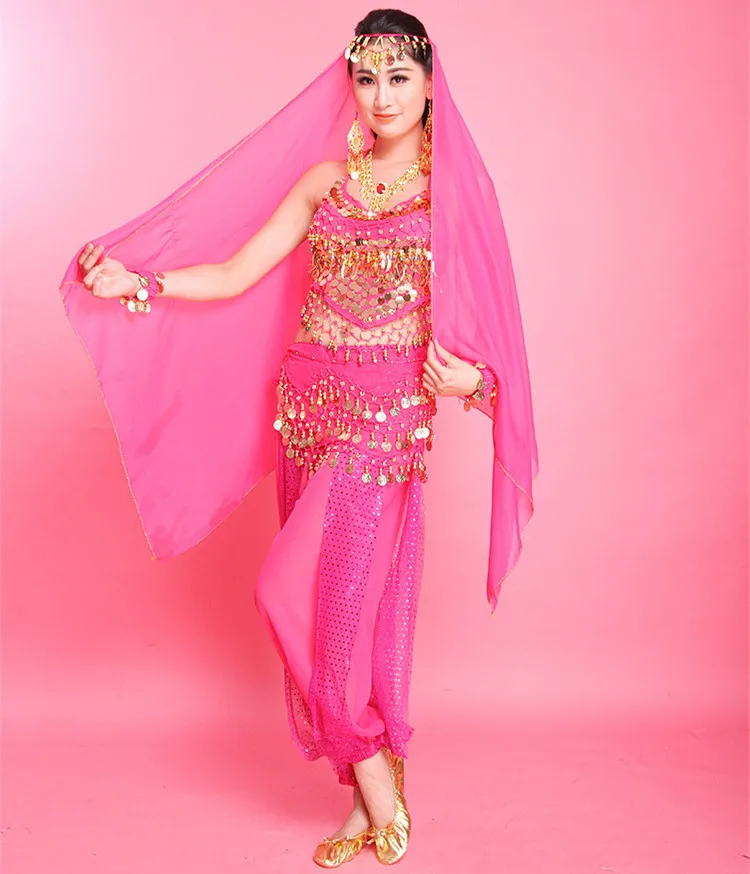 Belly Dance Pants+Top+ Belt Women Belly Dance Costumes Set Bollywood Dress Belly Dance Dress Performance Cloth Indian 6 Colors