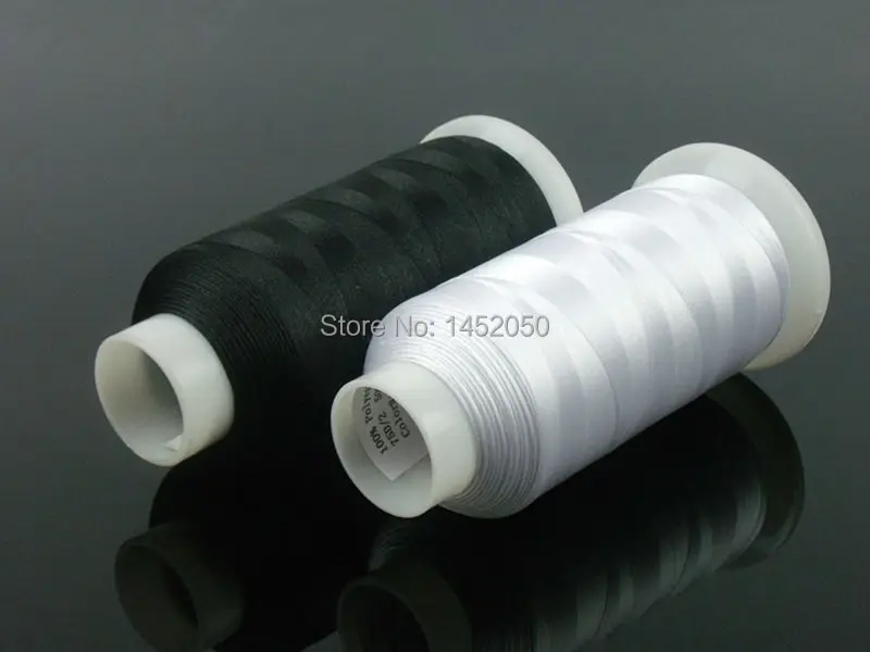 White and Black 75D/2 Embroidery Machine Bottom Thread 4 Cones Free Shipping