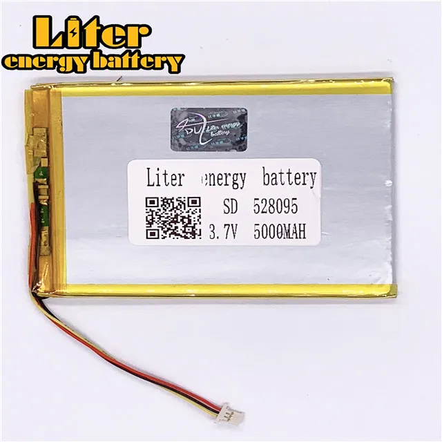 

1.0mm - 3P plug 528095 5000mah 3.7V 7 inch 8 inch tablet pc for lithium polymer battery