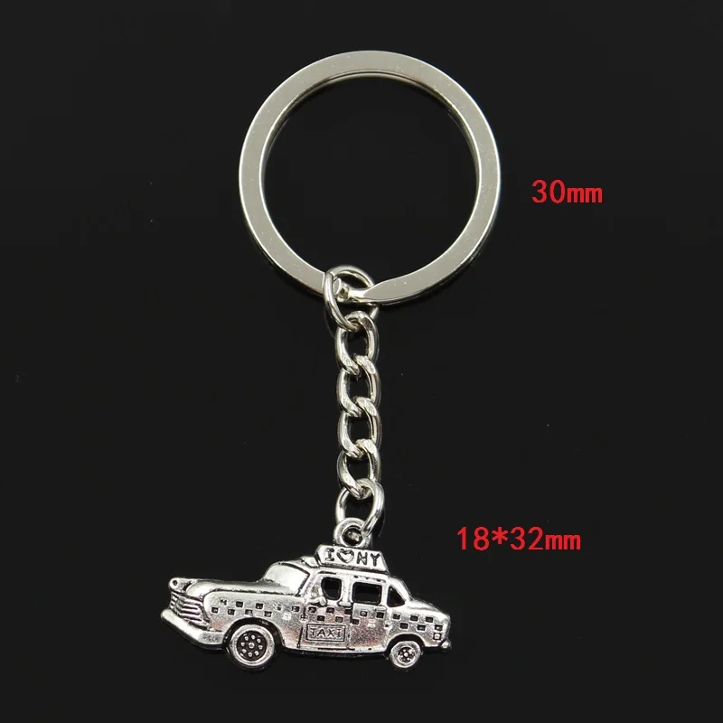 Keychain 18x32mm New York Taxi Pendants DIY Men Jewelry Car Key Chain Ring Holder Souvenir For Gift