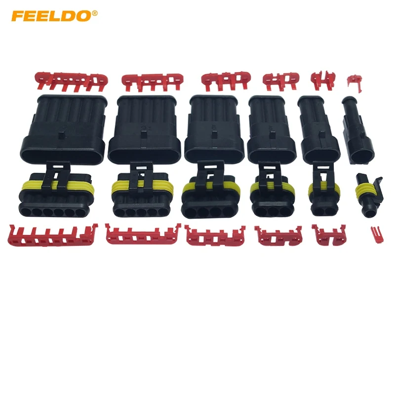 

FEELDO Auto Waterproof 1/2/3/4/5/6 Pin Way Electrical Wire Connector Plug Car Motorcycle Marine HID AWG Socket