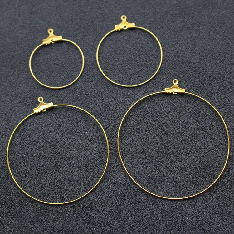 250pcs Earring Hoop Silver gold Plated Beading Hoop Round Earring Hoops 20 mm-40mm