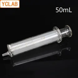 YCLAB 50mL Glass Syringe Injector Ink Sampler with Needle Laboratory Chemistry Equipment