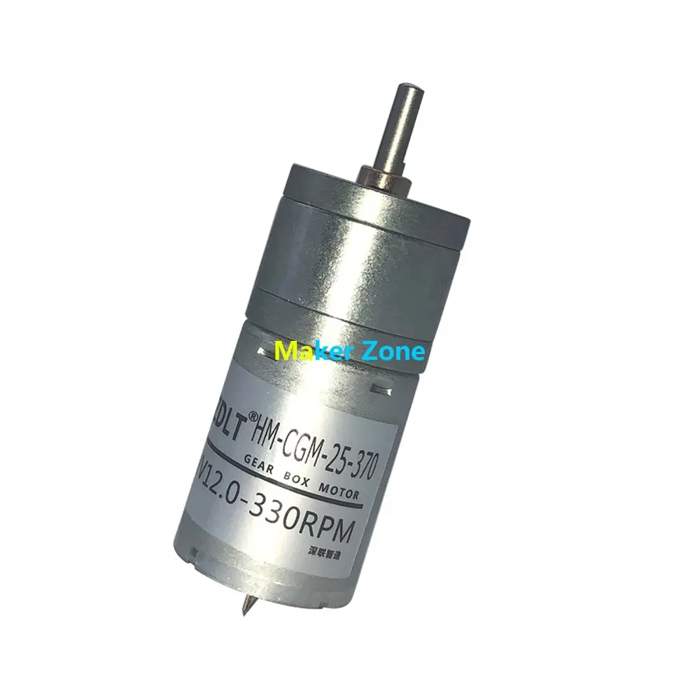 12V 330rpm motor, CGM25-370 DC motor, High Speed, metal gear motor for RC smart tank car, Robot