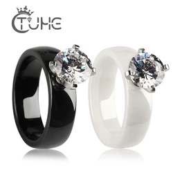 2.0 Carat Exquisite Bijoux Square Wedding & Engagement Ring Made With Cubic Zirconia Ceramic Jewelry Rings For Women Men Gift