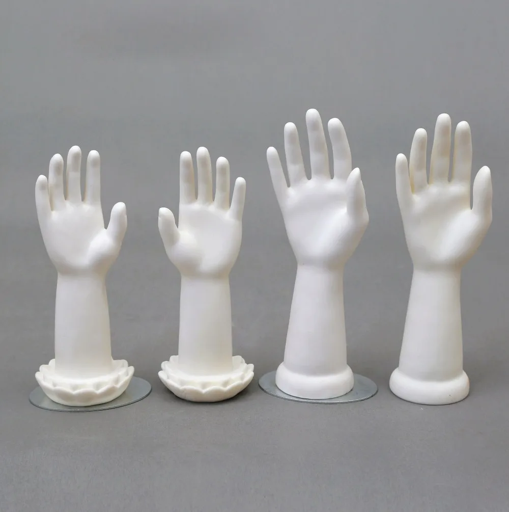 Neue 1 Paar Kinder Mannequin Hand Arm Basis Display Kinder Handschuhe Schmuck Kinder Lotus Modell Hand Matt Weiß Farbe – Detail 5