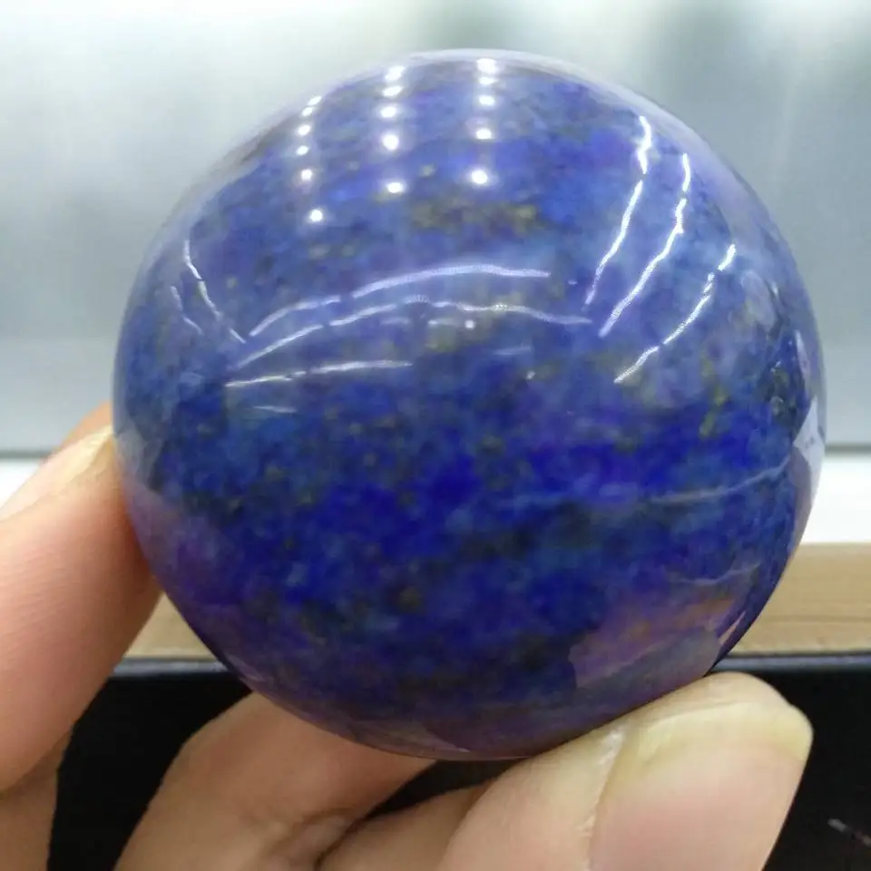 CARVED - (1) LAPIS LAZULI 50mm Crystal Ball (Sphere) with Description - Healing