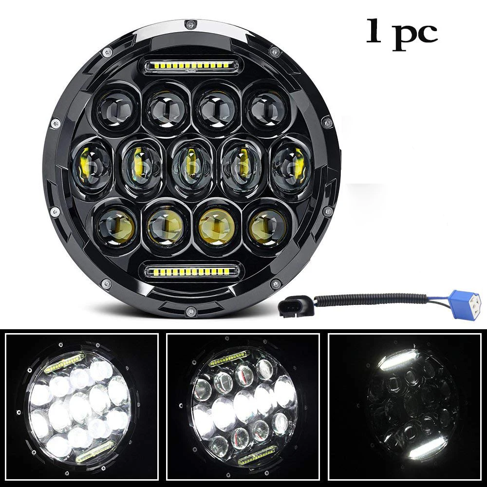 

Светодиодный светильник 7 дюймов для мотоцикла Harley s H4 H13, ближний свет, дневные ходовые огни, светильник s 6000K для Jeep Wrangler, внедорожный светильник