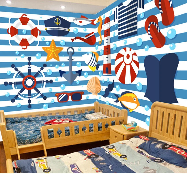 

Custom papel DE parede infantil, navy style murals for children room, the boys and girls bedroom wall waterproof wallpaper