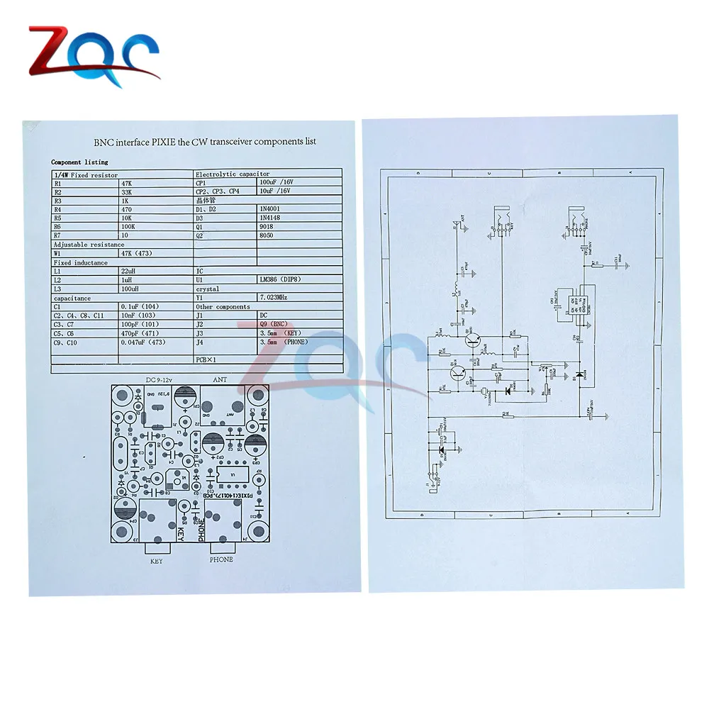 S-Pixie CW QRP Transceiver Telegraph Shortwave Radio Transceiver Module 7.023 -7.026Mhz 40 Meter DIY Kit