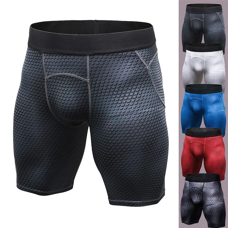 Mens Compression Running Shorts Summer Base Layer Jogging Shorts Gym Fitness Crossfit Sport Tights 3D Quick Dry Short Leggings