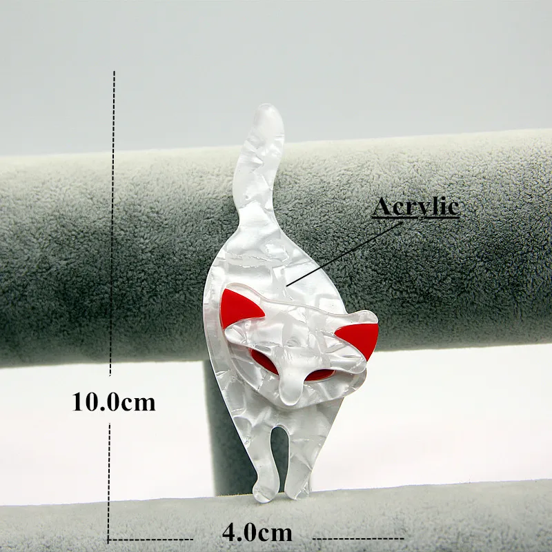FishSheep New Acrylic Cat Brooches For Women Lovely Big Plastic Animal Cats Fox Brooch And Pins Fashion Ladies Lapel Pin Jewelry