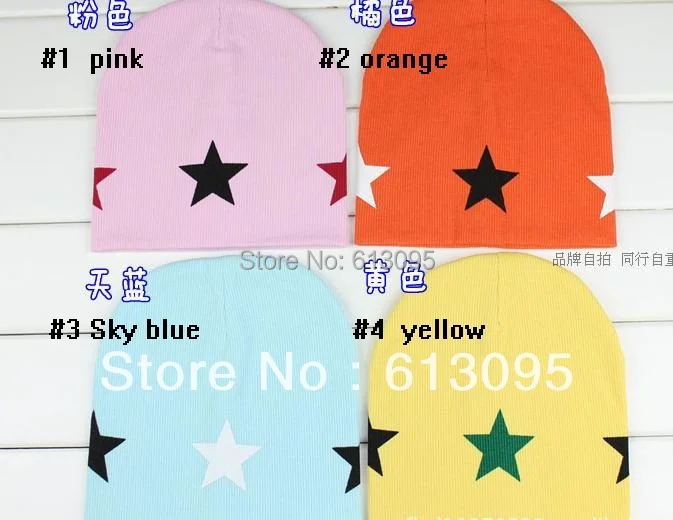 10pcs/lot free shipping pentagram baby hat baby cap Cotton Beanie Skull Cap Toddler Boys & Girls Hats