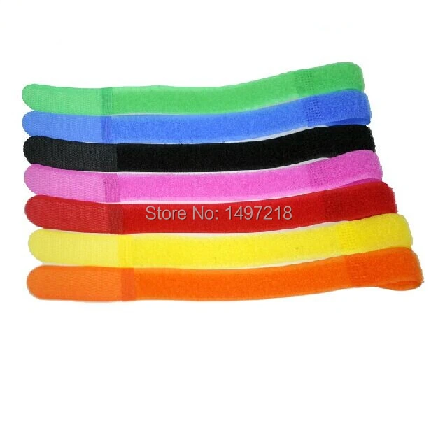 

50pcs/lot 20MM x 300MM P Type Straps Wire Organizer Cable Ties Hook Loop Wire Management for Laptop PC TV Free Shipping