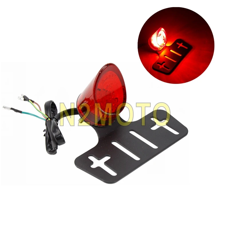 Universal LED Tail Lights E mark E11 LED Brake Lamp Stop Light Licence Plate Bracket For Harley Bobber Honda Yamaha Cafe Racer